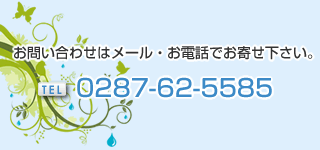 お問い合わせはメール・お電話でお寄せ下さい。